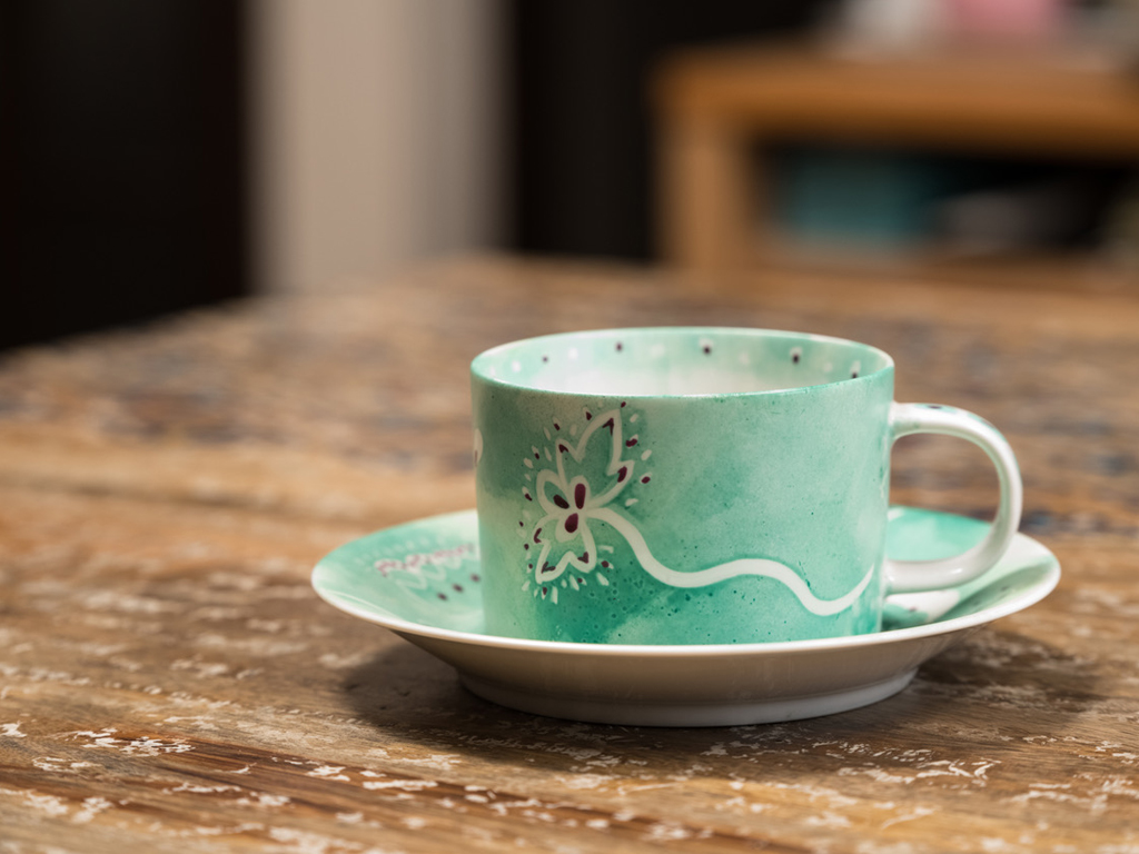 カップ&ソーサー　磁器　上絵付け