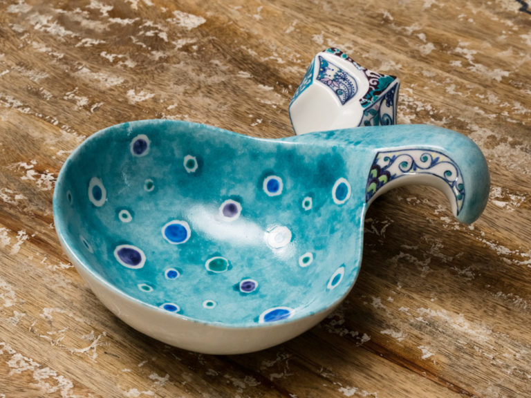 スプーン　磁器　上絵付け